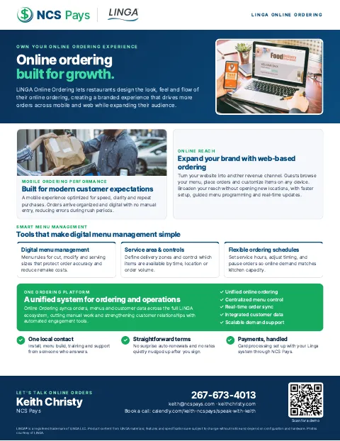 Linga online ordering flyer preview