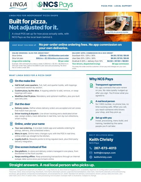 Linga pizza one-pager preview
