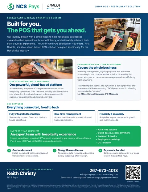 Linga restaurant solution flyer preview